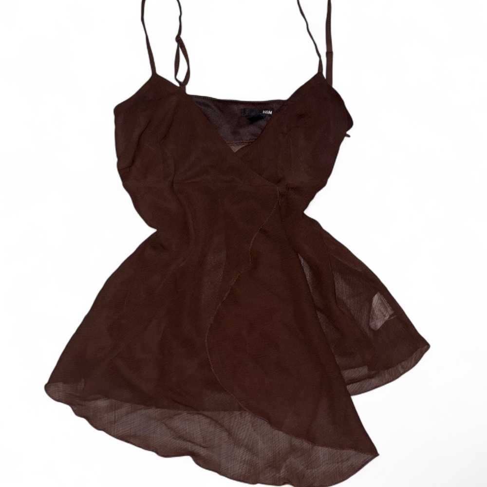 H&M Brown Asymmetrical Fairy Tank Top